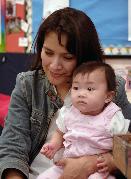 held baby smiling