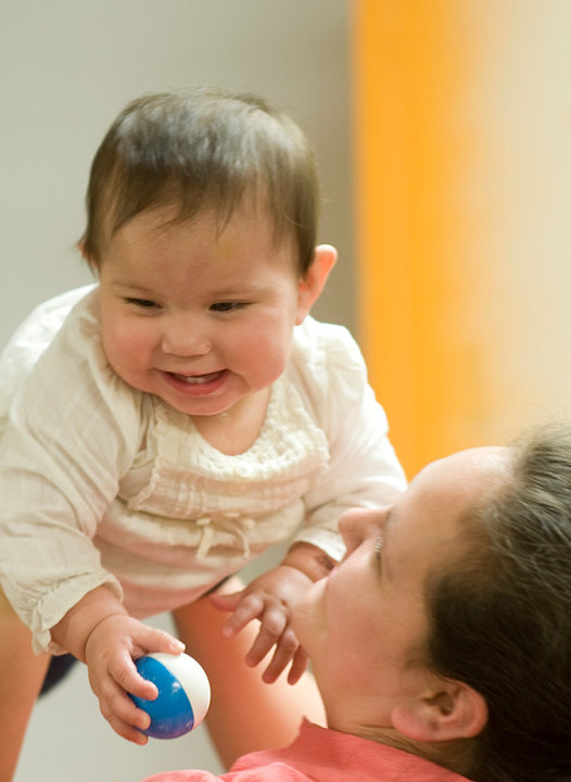 held baby smiling