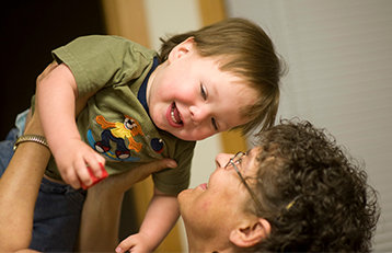 held baby smiling