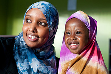 smiling woman in hijab